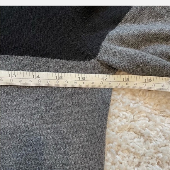 Luxury soft cashmere/cotton button cardigan sweater gray/black - Picture 6 of 8